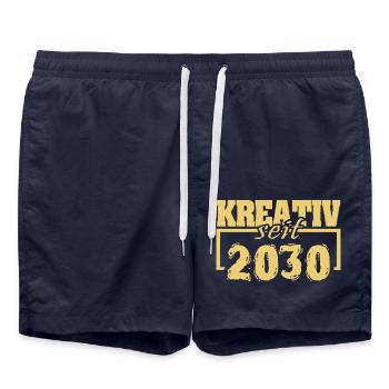 Peintre 2030 - Short de bain - bleu marine - Devant - AI Model Male 185 light (185cm)