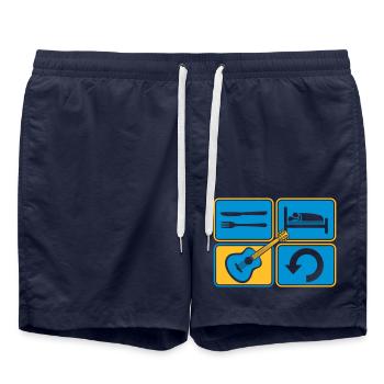 Repeat playing guitar daily - Swim Trunks - french navy - Front - AI Model Male 185 light (185cm)