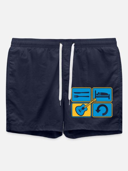 Repeat playing guitar daily - Swim Trunks - french navy