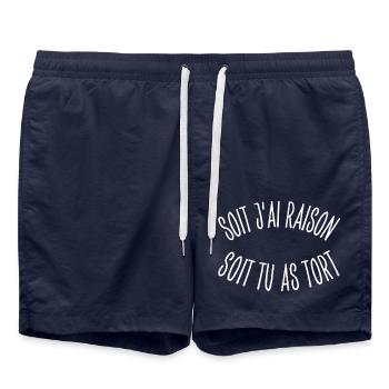SOIT J AI RAISON SOIT TU AS TORT - Short de bain - bleu marine - Devant - AI Model Male 185 light (185cm)