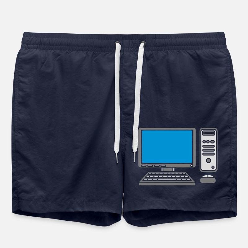 Keyboard Mouse Screen Computer - Swim Trunks - french navy