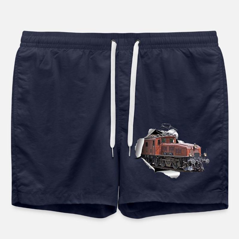 SBB Crocodile CE6 8 breaks through paper - Swim Trunks - french navy