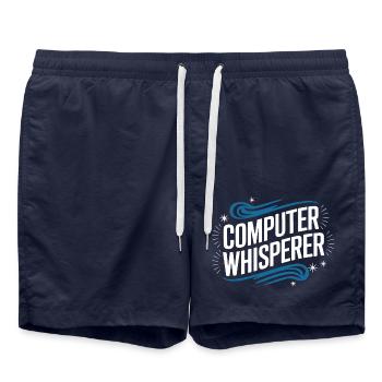 Technischer Support Computerfreak Nerd - Badeshorts - French Navy - Vorne - AI Model Male 185 light (185cm)