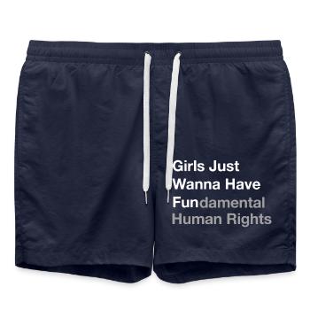 Girls just wanna have fundamental human rights - Swim Trunks - french navy - Front - AI Model Male 185 light (185cm)