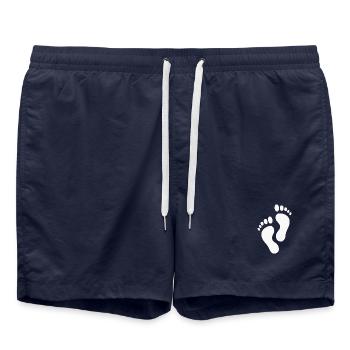 Barfuß Füße - Badeshorts - French Navy - Vorne - AI Model Male 185 light (185cm)