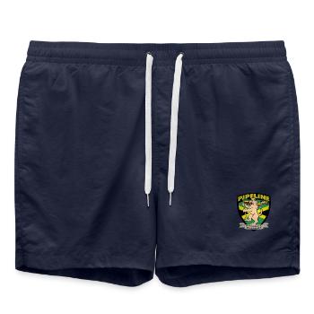 PIPELINE // Le LOGO Série Pure - Short de bain - bleu marine - Devant - AI Model Male 185 light (185cm)
