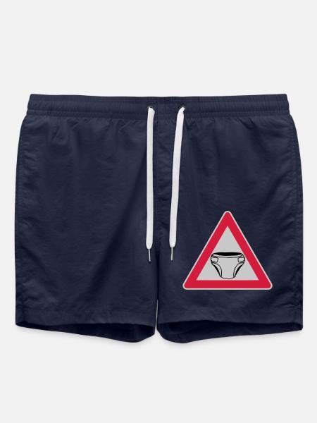 Caution Shield Diaper - Swim Trunks - french navy
