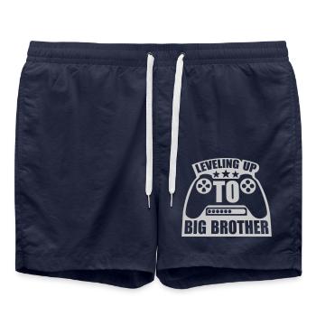 Leveling up big brother - Swim Trunks - french navy - Front - AI Model Male 185 light (185cm)