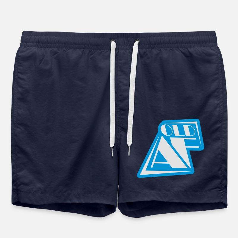 old AF Text Logo - Badeshorts - French Navy