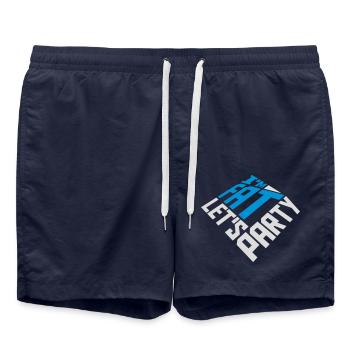 im fat lets party - Badeshorts - French Navy - Vorne - AI Model Male 185 light (185cm)