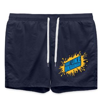 se battre comme citation des ukrainiens - Short de bain - bleu marine - Devant - AI Model Male 185 light (185cm)