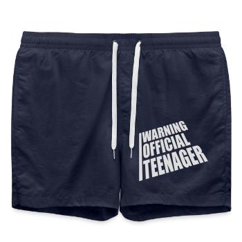 avertissement citation officielle d’adolescent - Short de bain - bleu marine - Devant - AI Model Male 185 light (185cm)