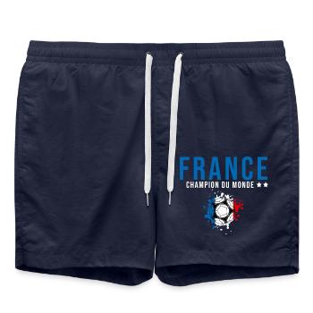 France supporters équipe footbalL 2022 - Short de bain - bleu marine - Devant - AI Model Male 185 light (185cm)
