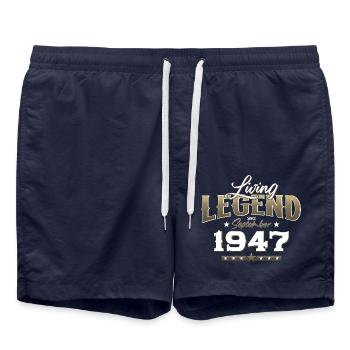 77th Birthday Legend September 1947 Volume 47 - Swim Trunks - french navy - Front - AI Model Male 185 light (185cm)