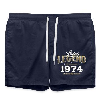 50. Geburtstag Original Dezember 1974 Jahrgang 74 - Badeshorts - French Navy - Vorne - AI Model Male 185 light (185cm)