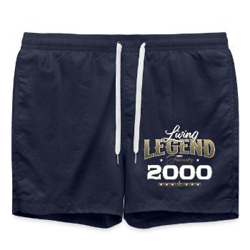 25th Birthday Legendary since January Vintage 2000 - Swim Trunks - french navy - Front - AI Model Male 185 light (185cm)