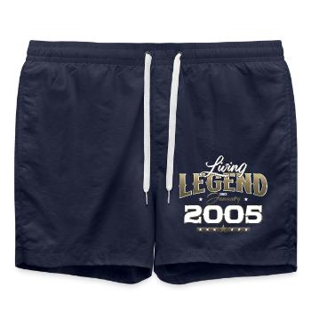 20th Birthday Legendary since January Vintage 2005 - Swim Trunks - french navy - Front - AI Model Male 185 light (185cm)