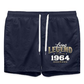 60. Geburtstag Vintage Januar 1964 Jahrgang 1964 - Badeshorts - French Navy - Vorne - AI Model Male 185 light (185cm)