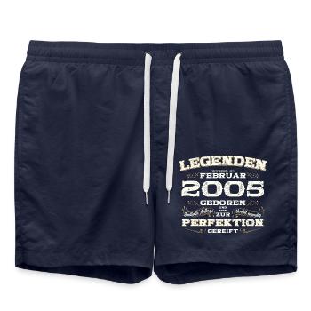20th Birthday Gift Husband Original February 2005 - Swim Trunks - french navy - Front - AI Model Male 185 light (185cm)