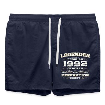 33ème anniversaire cadeau mari Original février 1992 - Short de bain - bleu marine - Devant - AI Model Male 185 light (185cm)