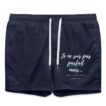 Je ne suis pas parfait mais... si. Homme parfait - Short de bain - bleu marine - Devant - AI Model Male 185 light (185cm)
