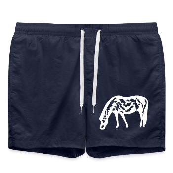white horse white horses t-shirt gift rider - Swim Trunks - french navy - Front - AI Model Male 185 light (185cm)