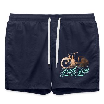 KDR51 Ostmoped cuivre édition design DDR - Short de bain - bleu marine - Devant - AI Model Male 185 light (185cm)