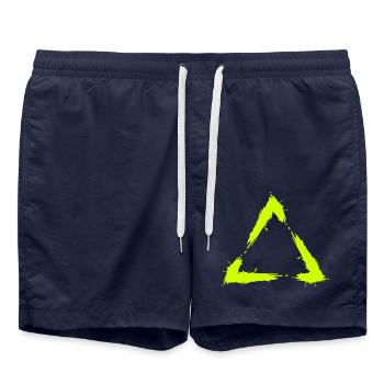 Icône Triangle Brush Design New Jaune - Short de bain - bleu marine - Devant - AI Model Male 185 light (185cm)