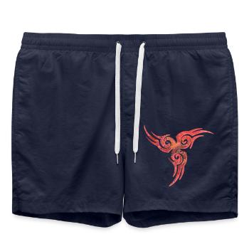 symbole celtique 17 e 13 - Short de bain - bleu marine - Devant - AI Model Male 185 light (185cm)