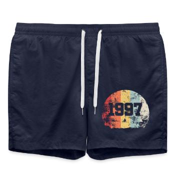 Vintage 1997 Geburtstag Retro Jahrgang Geschenk - Badeshorts - French Navy - Vorne - AI Model Male 185 light (185cm)