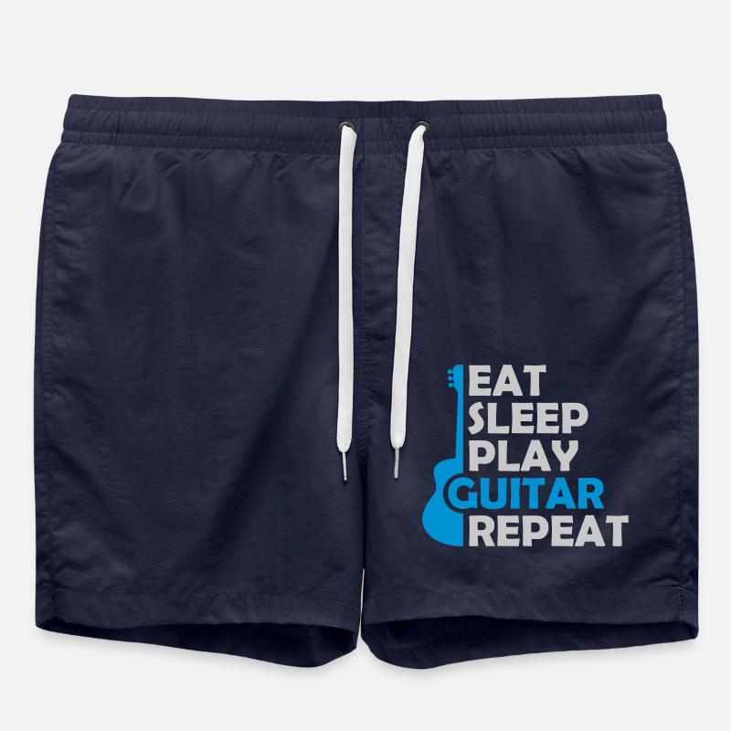 Play Guitar Eat Sleep - Swim Trunks - french navy