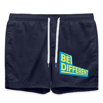 Soyez différent Logo Design - Short de bain - bleu marine - Devant - AI Model Male 185 light (185cm)