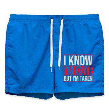 cute but taken quote - Swim Trunks - cobalt blue - Front