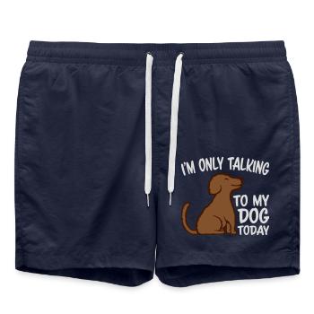 only talking to dog - Swim Trunks - french navy - Front - AI Model Male 185 light (185cm)