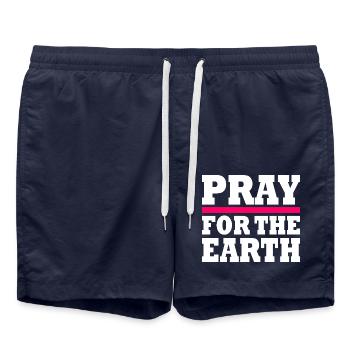 Pray for the earth - Swim Trunks - french navy - Front - AI Model Male 185 light (185cm)