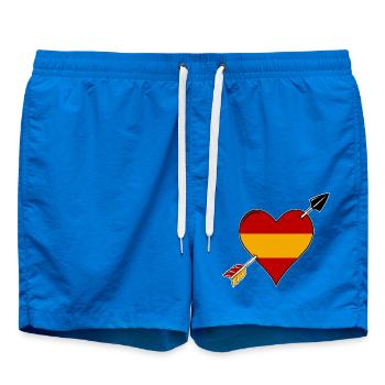 Spain flag heart in love - Swim Trunks - cobalt blue - Front