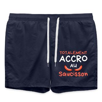 Accro au saucisson - Short de bain - bleu marine - Devant - AI Model Male 185 light (185cm)
