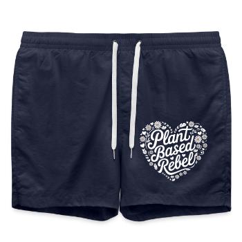 Vegetarian Vegan Veggie Vegetarian - Swim Trunks - french navy - Front - AI Model Male 185 light (185cm)