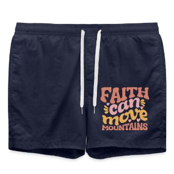 Faith Can Move Mountains - Badeshorts - French Navy - Vorne - AI Model Male 185 light (185cm)