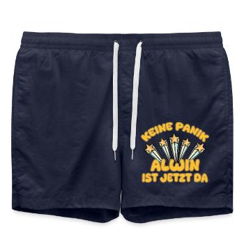 First name Alwin - Swim Trunks - french navy - Front - AI Model Male 185 light (185cm)