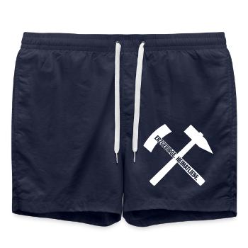 Heimatliebe Erzgebirge - Badeshorts - French Navy - Vorne - AI Model Male 185 light (185cm)