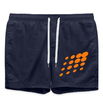 Punkt Muster - Badeshorts - French Navy - Vorne - AI Model Male 185 light (185cm)