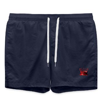 Couronne de cire 👑 à cacheter rouge - Short de bain - bleu marine - Devant - AI Model Male 185 light (185cm)