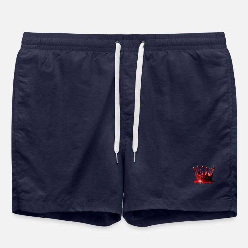 Rote Siegellackkrone 👑 - Badeshorts - French Navy