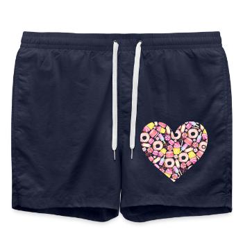 Cadeau d'amour rempli de bonbons colorés - Short de bain - bleu marine - Devant - AI Model Male 185 light (185cm)