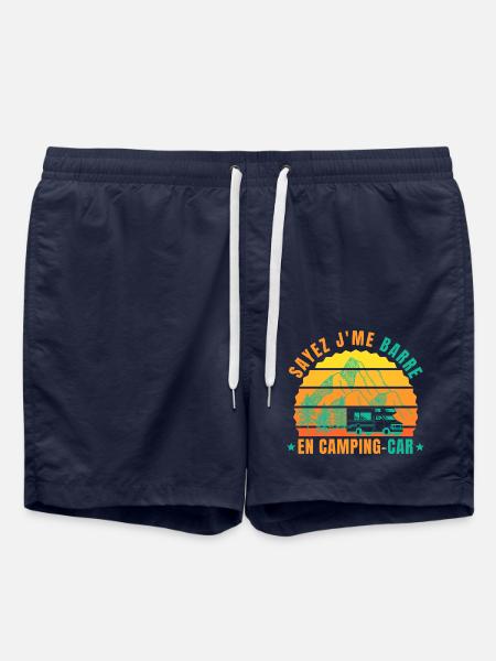 j me barre en camping car - Short de bain - bleu marine