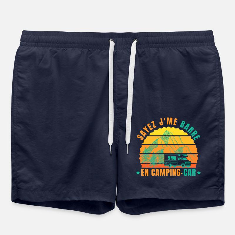 j me barre en camping car - Short de bain - bleu marine