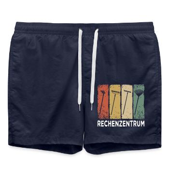 Gärtner - Rechenzentrum - lustiges Retro Garten - - Badeshorts - French Navy - Vorne - AI Model Male 185 light (185cm)