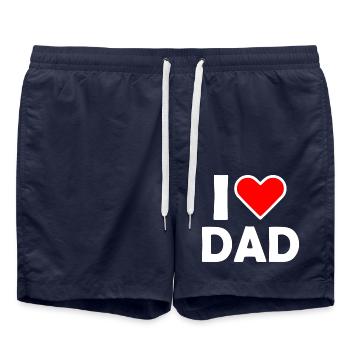 I love dad - Badeshorts - French Navy - Vorne - AI Model Male 185 light (185cm)