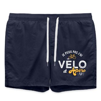je peux pas j ai velo cadeau cool vélo cycliste - Short de bain - bleu marine - Devant - AI Model Male 185 light (185cm)
